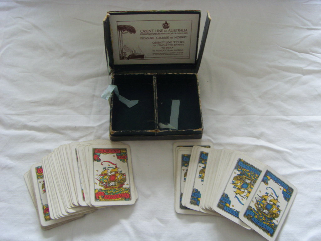 TWO SETS OF SMALLER SIZED PLAYING CARDS FROM THE ORIENT LINE